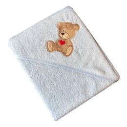 Rankšluostis kūdikiui "Teddy bear" su gobtuvu 