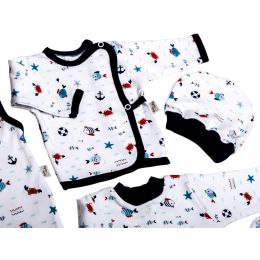 Bērnu apģērbu komplektiņš no 5 daļam "Crabs navy"