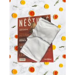 Zīdaiņu kokvilnas rāpulītis ar piedurknēm "Natural white" 