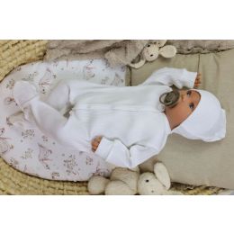 Zīdaiņu rāpulītis ar piedurknēm  "Lined lux" white