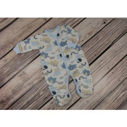 Zīdaiņu kokvilnas rāpulītis ar piedurknēm "Jumbo" zils