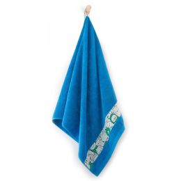 Dvielis (Ēģiptes kokvilnas)  "Happy faces"  zils 