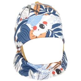 Zīdaiņu cepurīte ar šalli  "Cosy" - tropics navy