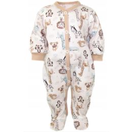 Zīdaiņu kokvilnas rāpulītis ar piedurknēm "Jungle Beige"