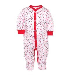 Zīdaiņu kokvilnas rāpulītis ar piedurknēm "Red heart"